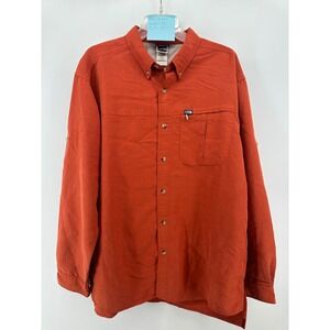 The North Face Mens Burnt Orange Modal Blend Long Sleeve Hiking Shirt Large A412